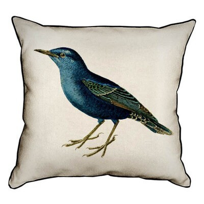 Подушка декоративна 45х45 см (мішковина) Пташка