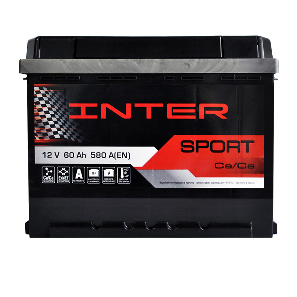Автомобільний акумулятор INTER Sport 60Ah 580A L+ (L2)