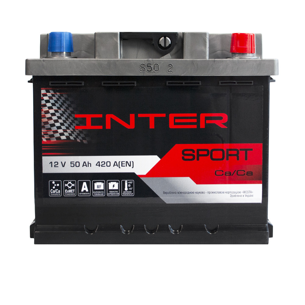 Автомобільний акумулятор INTER Sport 50Ah 420A R+ (L1B)