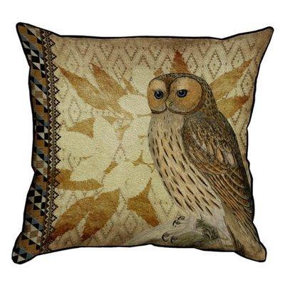 Подушка декоративна 45х45 см (мішковина) Сова