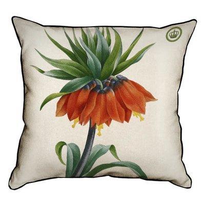 Подушка декоративна 45х45 см (мішковина) Незвична квітка