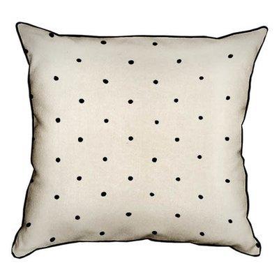 Подушка декоративна 45х45 см (мішковина) Чорні крапки