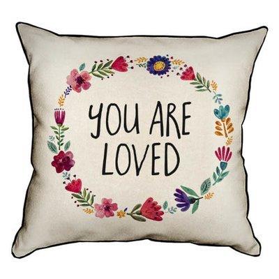 Подушка декоративна 45х45 см (мішковина) You are loved