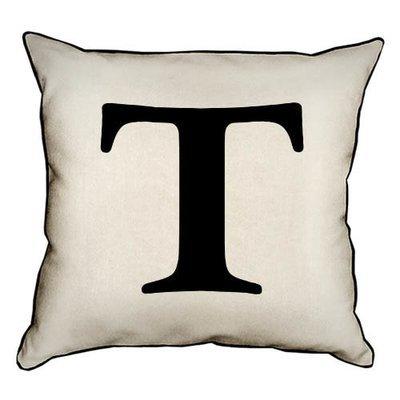 Подушка декоративна 45х45 см (мішковина) Літера T