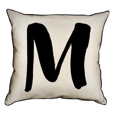 Подушка декоративна 45х45 см (мішковина) Літера M