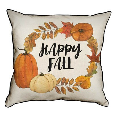 Подушка декоративна 45х45 см (мішковина) Happy fall