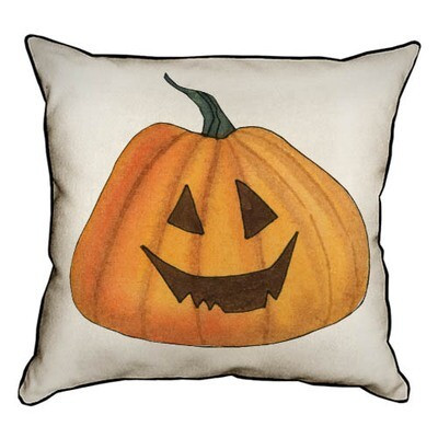 Подушка декоративна 45х45 см (мішковина) Веселий гарбузик