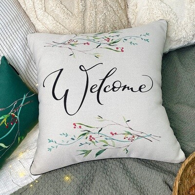 Подушка декоративна 45х45 см (мішковина) Welcome