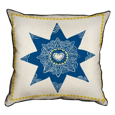 Подушка декоративна 45х45 см (мішковина) Зірка