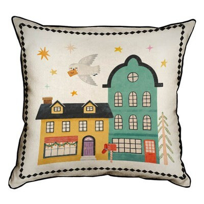 Подушка декоративна 45х45 см (мішковина) Вам лист