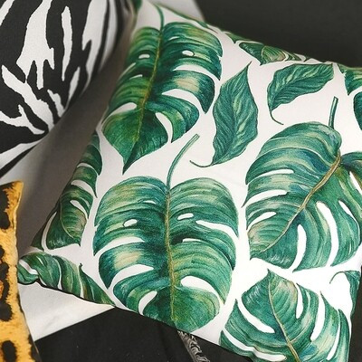 Подушка з принтом 50x50 см «Листя монстери»