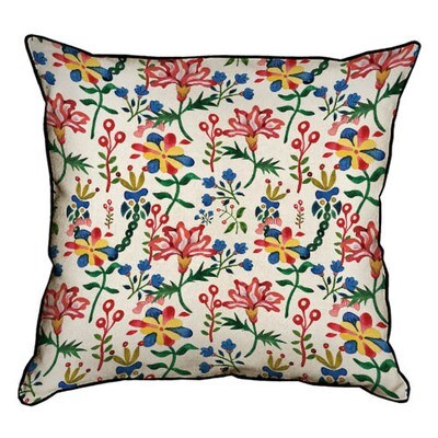 Подушка декоративна 45х45 см (мішковина) Дрібні квіточки