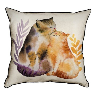 Подушка декоративна 45х45 см (мішковина) Поруч з тобою так тепло