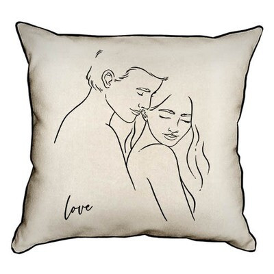 Подушка декоративна 45х45 см (мішковина) Ніжно кохаю