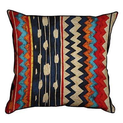 Подушка декоративна 45х45 см (мішковина) Орнамент зизгзагоподібний