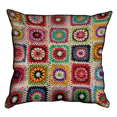 Подушка декоративна 45х45 см (мішковина) В стилі ковдри