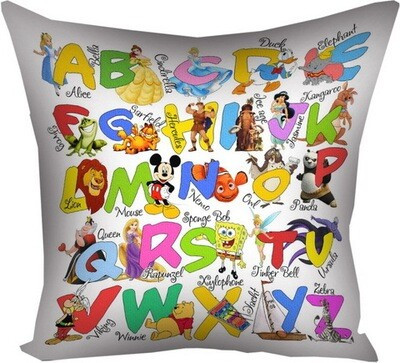 Подушка з принтом 50x50 см «Англійська абетка»