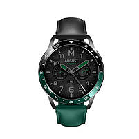 Ремінець шкіряний для годинника Xiaomi Watch 2/ 2Pro/ S4/ S3/ S2/ S1 22 мм Black-green, фото 3