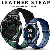 Ремінець шкіряний для годинника Xiaomi Watch 2/ 2Pro/ S4/ S3/ S2/ S1 22 мм Black-green, фото 9