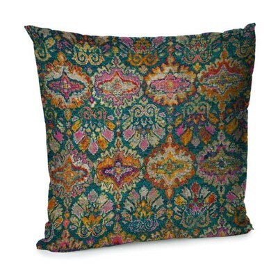 Подушка для дивана 45х45 см ««Перський орнамент на темно-зеленому фоні»
