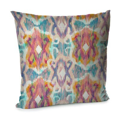 Подушка для дивана 45х45 см ««Помаранчево-рожевий етно орнамент»