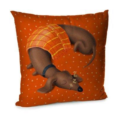 Подушка для дивана 45х45 см ««Такса спить»