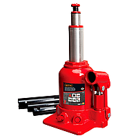 Домкрат гідравлічний пляшковий 2т GTM TF0202 двоштоковий : висота підйому 370 мм, вантажопідйомність 2 т EHA