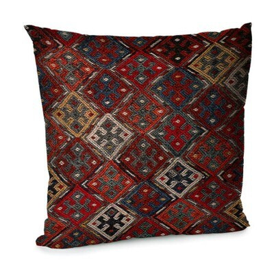 Подушка для дивана 45х45 см ««Бордово-коричневий візерунок»