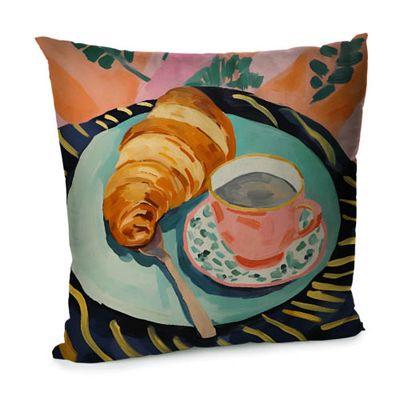 Подушка для дивана 45х45 см «Круасан та кава»