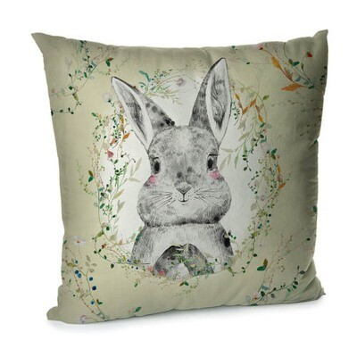 Подушка для дивана 45х45 см «Зайчик в рамці з квітів»