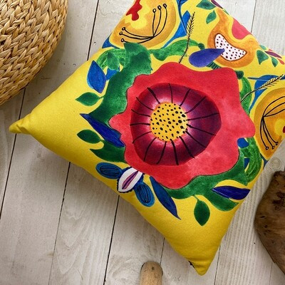 Подушка для дивана 45х45 см «Малюнок Маки»