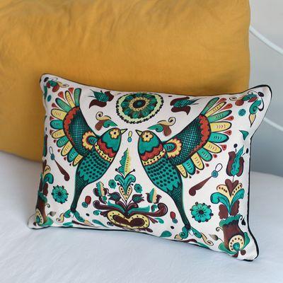 Подушка декоративна 45х32 см (мішковина) «Пара птахів»