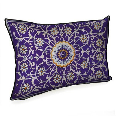 Подушка декоративна 45х32 см (мішковина) «Персидський фіолетовий килим»