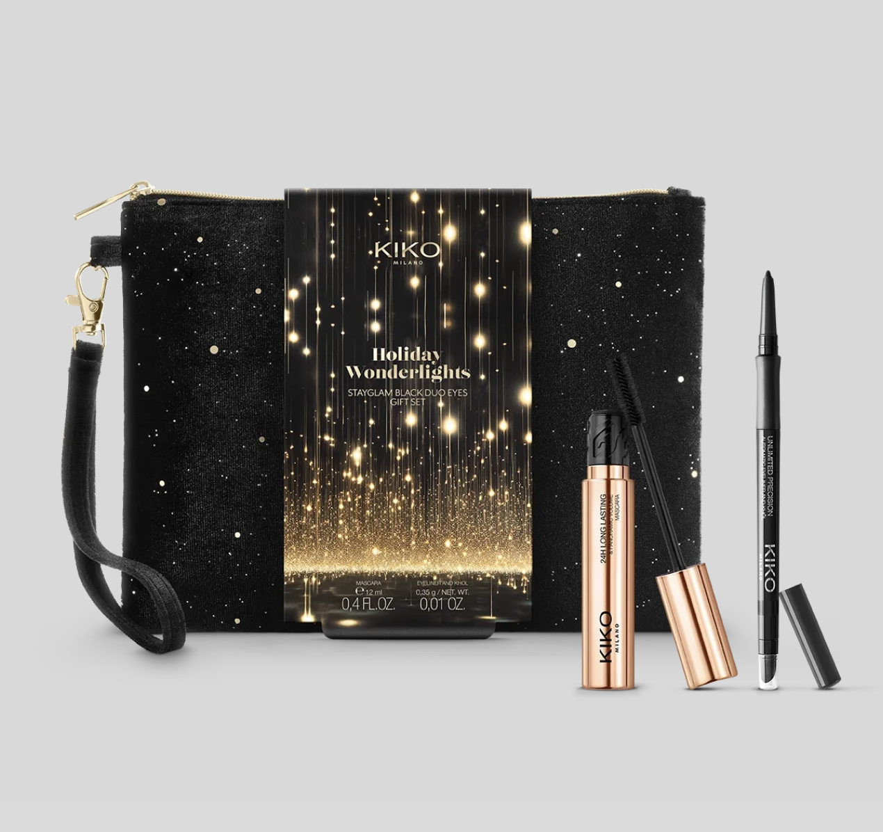 Подарунковий набір Kiko Milano туш і олівець Holiday Wonderlights Stayglam Black Duo Eyes