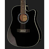Акустична гітара Harley Benton D-200CE-12BK, фото 3