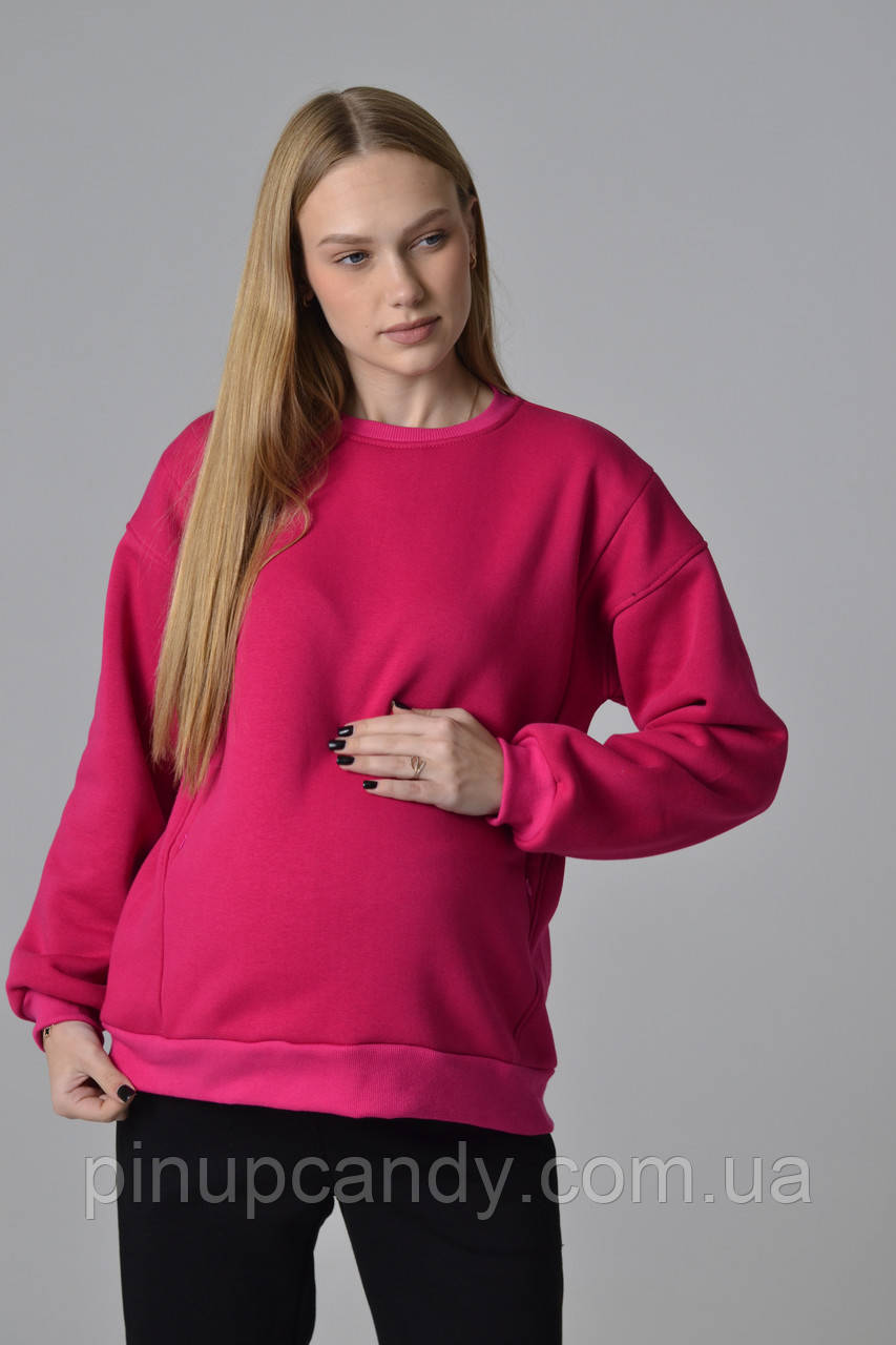 Джемпер утеплений для вагітних та годуючих мам Betty малиновий (розміри: 42-56), фото 1