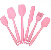 Набір силіконових лопаток РОЗОВИЙ (без коробки)