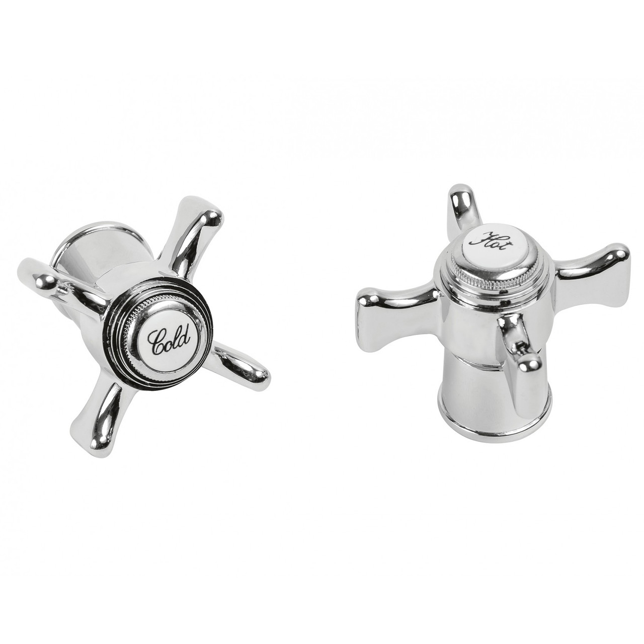 Комплект ручок на буксі змішувача Ango LBD-003 під шліц 20 шліців юбка М24 х 1 мм хром метал пара, фото 1