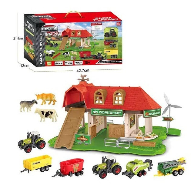 Ферма SQ 80123-1 A машинка з причепом, 6 фігурок тварин, наліпки ...