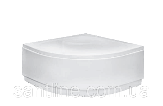 Душовий піддон Besco Diper I 90х90х35 см акриловий напівкруглий з сидінням, фото 1