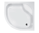 Душовий піддон Besco Diper I 90х90х35 см акриловий напівкруглий з сидінням, фото 2