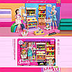 Дитяча лялька 30 см Барбі в супермаркеті візочок ігрові меблі Гра в магазин аксесуари муляжі продуктів, фото 6