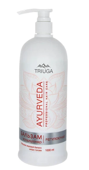Бальзам-кондиціонер Triuga Ayurveda  Регулюючий 1000 мл для схильного до жирності волосся, фото 1