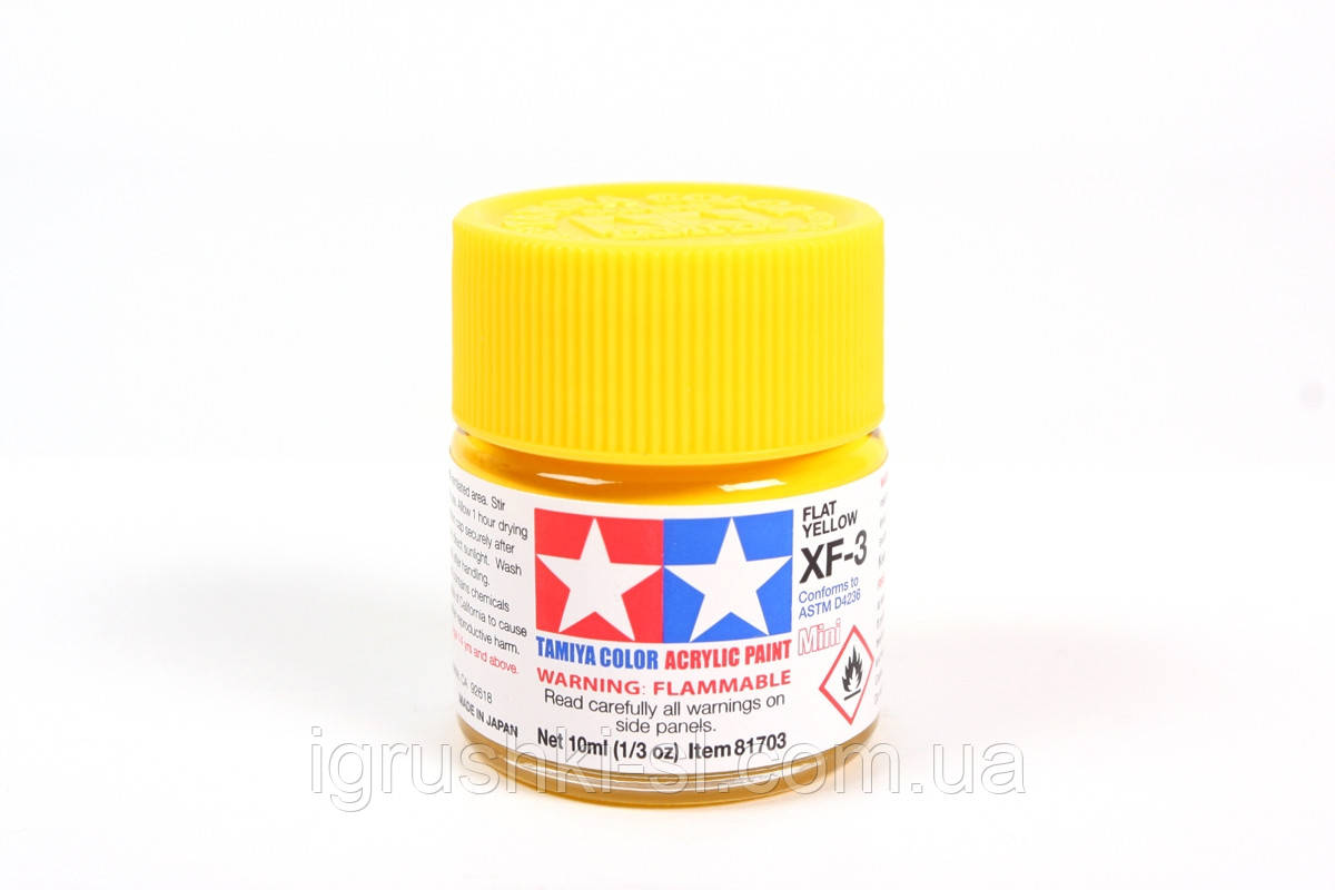 Фарба акрилова Tamiya жовта (flat yellow)