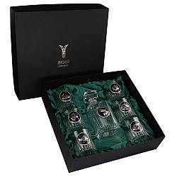 Набор для виски GOLDFISH 6 бокалов графин хрусталь платина серебро золото