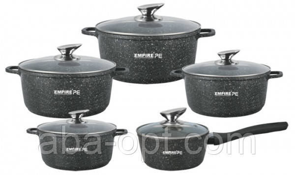 Набір посуду з антипригарним гранітним покриттям V 1/1/1,5/2/4 л Блек (шт), фото 1