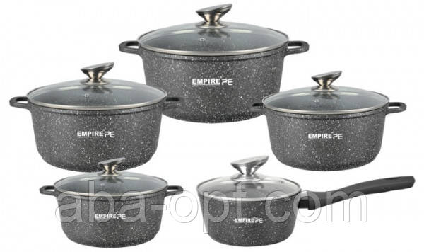 Набір посуду з антипригарним гранітним покриттям V 1/1/1,5/2/4 л Грей (шт), фото 1