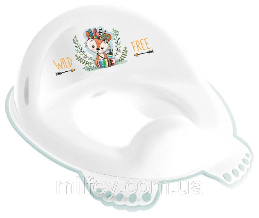Накладка дитяча антиковзка на сидіння унітазу WILD&FREE LITTLE FOX white green