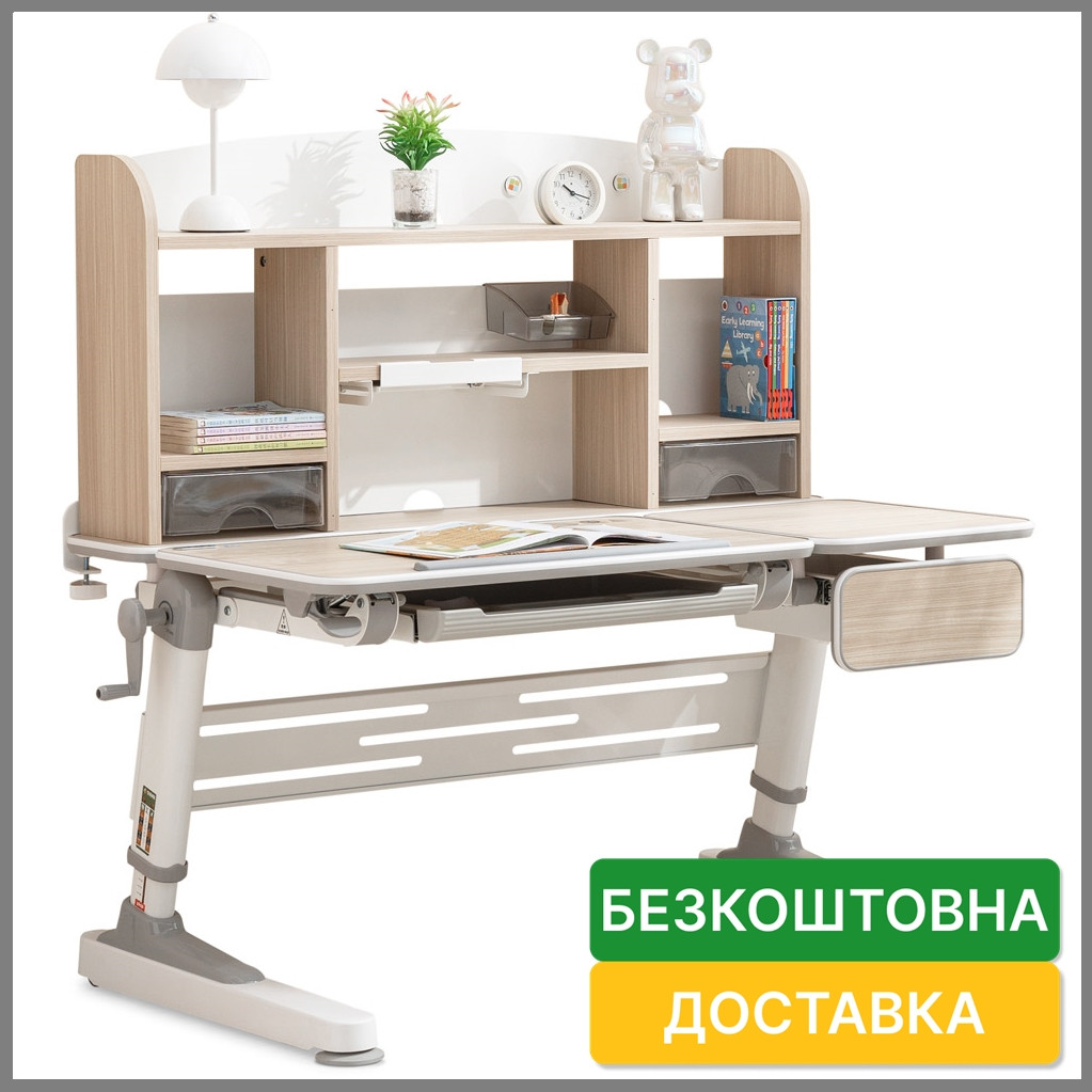 Дитячий письмовий стіл трансформер для школяра Mealux Trenton Wood Grey