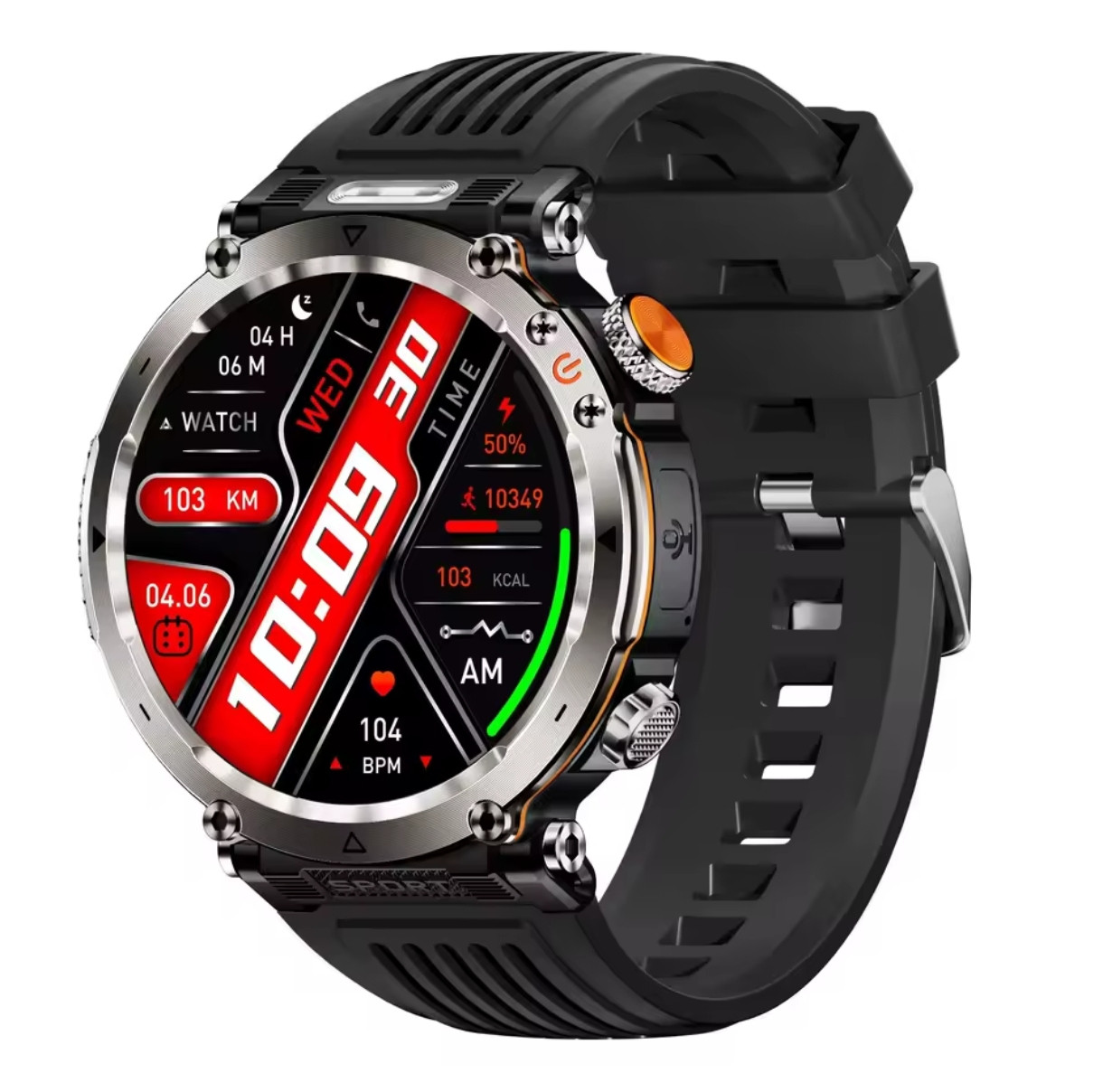 Смарт-годинник Lemfo HT30 компас, IP68, ліхтар, екран 1,7" HD, батарея 600 мА·год!.